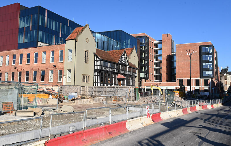 Public realm upgrades at the former Beamish brewery site on South Main St Picture: Larry Cummins