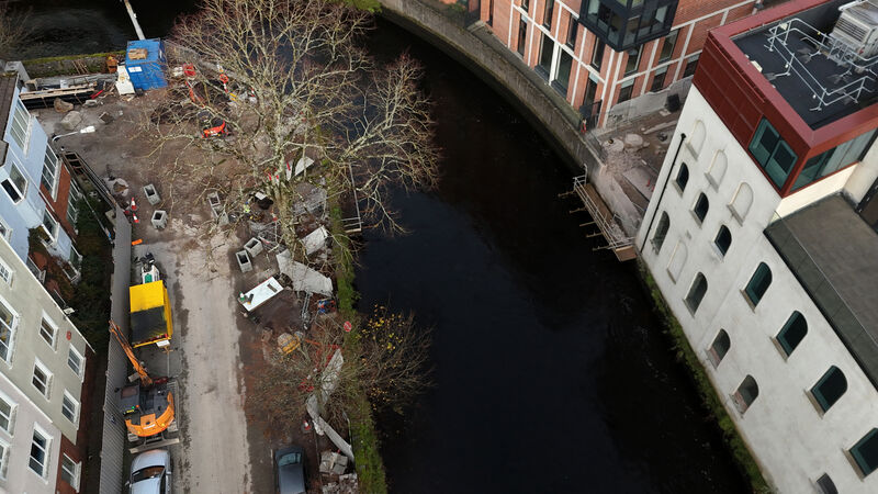 Aerial view of the bridge that will link Lamley's Lane with Crosses' Green Picture: Larry Cummins