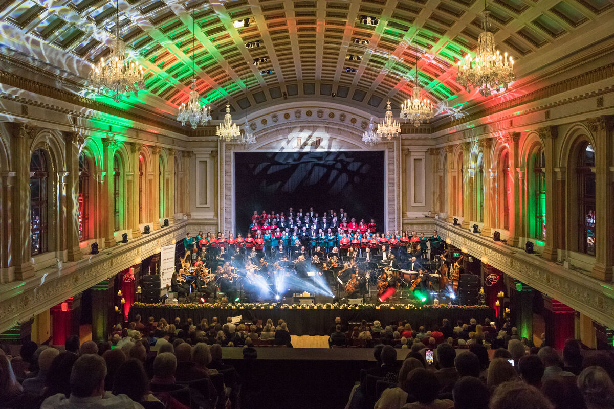 The Cork Symphony Orchestra with the Cor Geal and Vive Voce Choirs  at City Hall. 