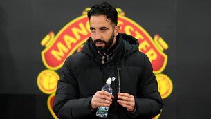 <p>Ruben Amorim will take be involved in his first Manchester derby as United boss this weekend (Martin Rickett/PA)</p>