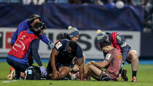 <p>TALKING POINTS: Munster’s Thaakir Abrahams receives treatment. Picture:©INPHO/Dan Sheridan</p>