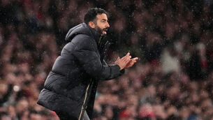 <p>Ruben Amorim wants to see a fighting spirit on display at the Etihad. Picture: John Walton/PA</p>