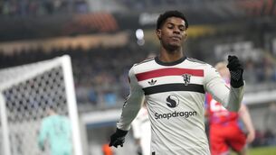 <p>OUT: Ruben Amorim has left both Marcus Rashford and Alejandro Garnacho out of Manchester United's squad for their trip to Manchester City. Pic: AP Photo/Petr David Josek.</p>