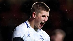 <p>Capped three times for Ireland during the November internationals, Leinster’s Sam Prendergast has followed that with successive starts in the Champions Cup. Picture:  ©INPHO/Billy Stickland</p>
