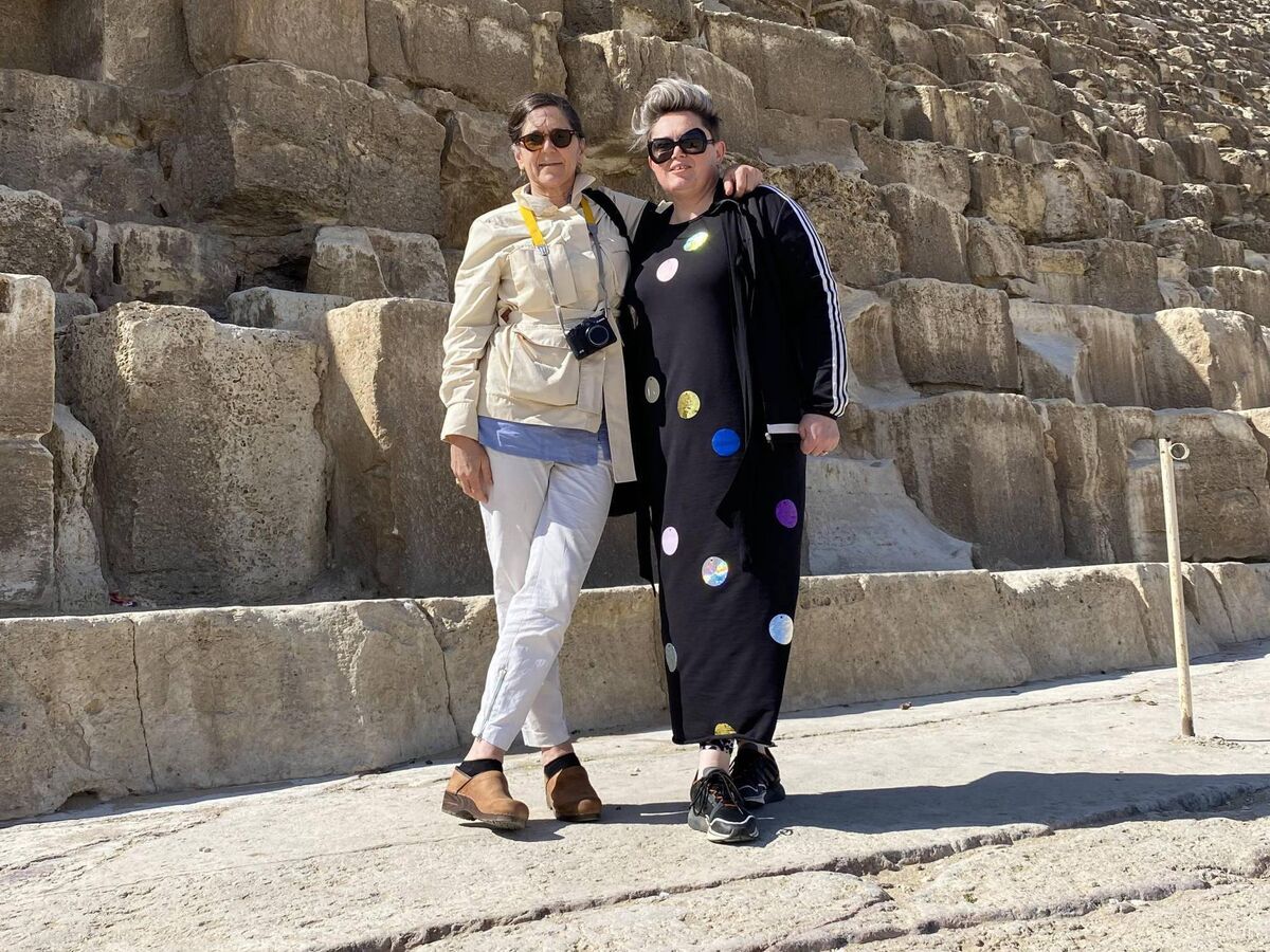 Dorothy Cross and Mary Hickson in Egypt. Picture courtesy of Dorothy Cross 