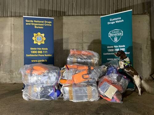 Detective Garda Adrian Cahill, Limerick Divisional Drugs Unit, gave evidence that the €21m cocaine haul was 'pure cocaine, with a potential value of five times that amount on the street' estimated at €105m. Picture: Garda/Customs