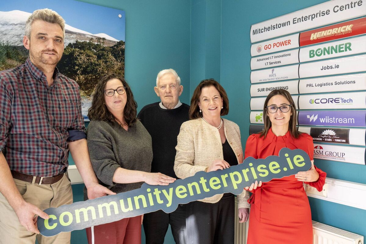 Willie Walsh, Suir Engineering; Claire Walsh, Mitchelstown Enterprise Centre; Tom Whelton, chair of Mitchelstown Community Forum CLG; Siobhan Finn, CEO of Community Enterprise Association Ireland (CEAI) and Kelly McGrath, HR &amp; Talent Solutions (HATS). 