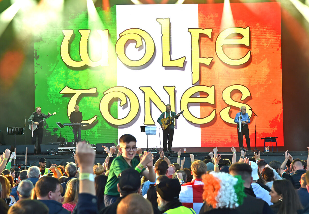The Wolfe Tones of Brian Warfield, Tommy Byrne and Noel Nagle in concert at Musgrave Park, Cork on Saturday. Picture: Eddie O'Hare
