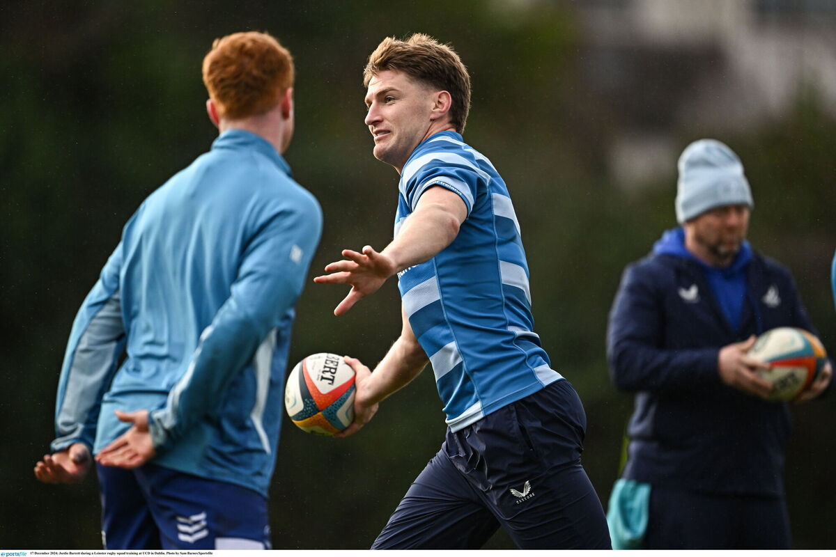 Jordie Barrett during a Leinster rugby squad training at UCD in Dublin. Photo by Sam Barnes/Sportsfile