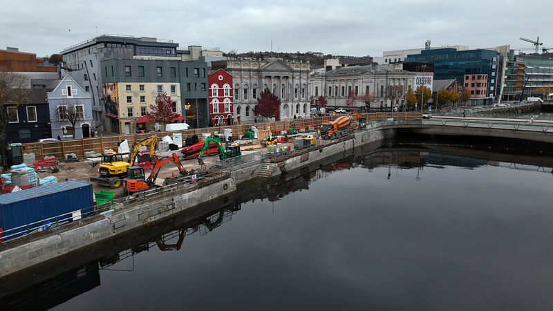 Flood defence and public realm works underway at Morrison's Quay Picture: Larry Cummins