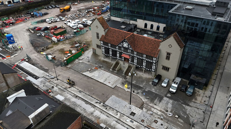 The restored Beamish Counting House where the adjacent event centre site is currently functioning as a builders' yard Picture: Larry Cummins