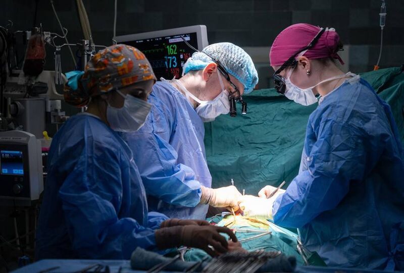 The Chernobyl Children International team who operated on baby Nestor are all volunteering their time and expertise.