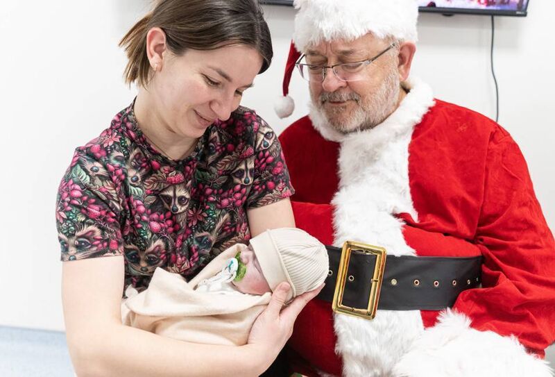 Baby Nestor even received a visit from Santa Claus (lead surgeon Bill Novick).