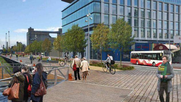 How neighbouring Albert Quay will look upon completion of the Cork Docklands road improvement scheme.
