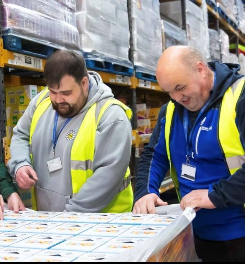 Shane O’Mahony and Seamus O’Sullivan work sampling with Musgraves, Tramore Road, Cork, a company that engages with Ability@Work. 