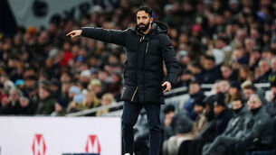 <p>Manchester United manager Ruben Amorim during the Carabao Cup quarter-final defeat to Spurs. Picture: Mike Egerton/PA Wire.</p>