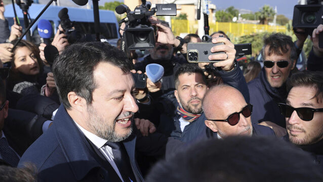 Italy’s Vice Premier Matteo Salvini arriving at a court in Sicily on Friday (Alberto Lo Bianco/LaPresse via AP)