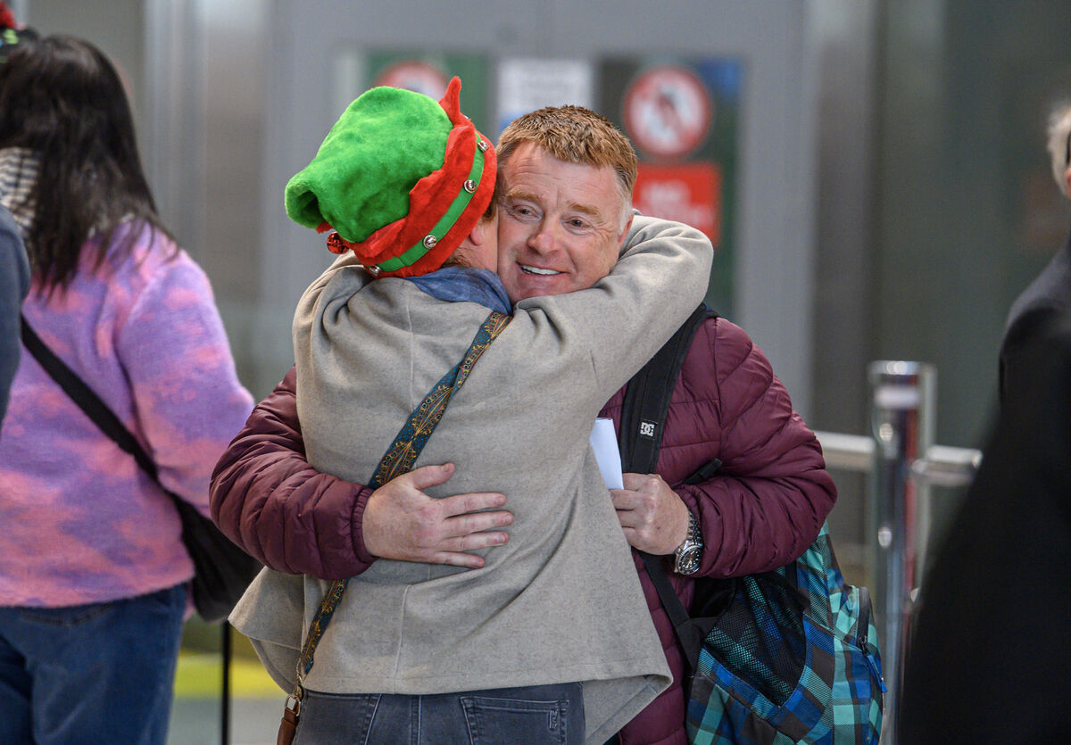  Jimmy Kavanagh returning from Brunei is met by his sister Jayne from Charleville, Co Cork. Picture Dan Linehan