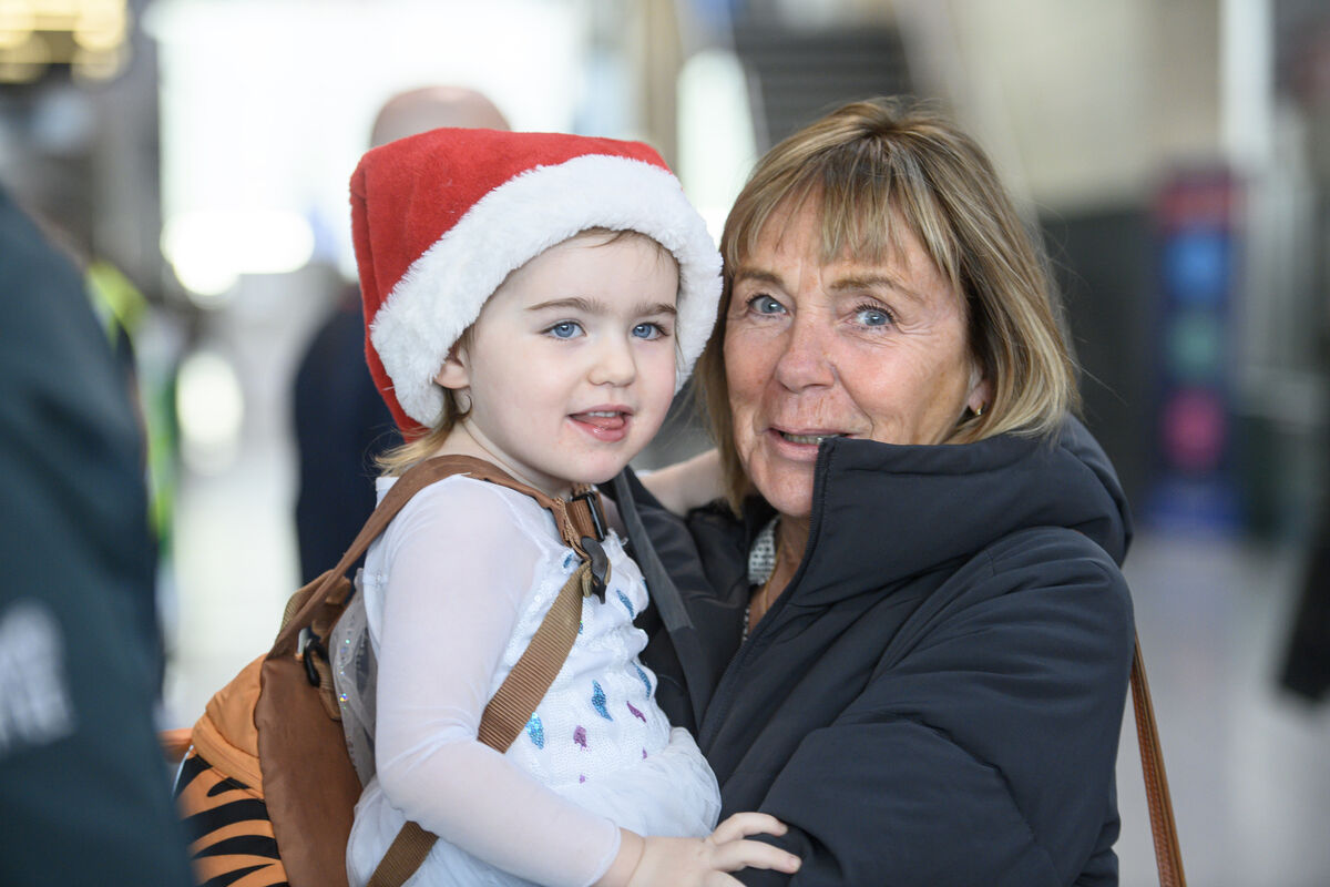 ...And finally, Cora Kelly is held by her grandmother Sue Hopwood who had just flown in for Christmas. Pictures: Dan Linehan