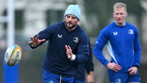 <p>EYES ON THE PRIZE: Robbie Henshaw during a Leinster Rugby squad training session at UCD in Dublin. Pic: Shauna Clinton/Sportsfile</p>
