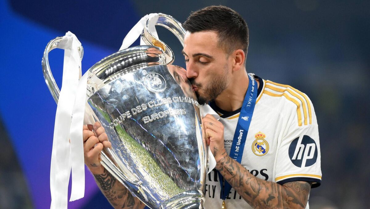 RISE TO GLORY: While at Real Madrid, Joselu got to lift the Champions League after victory over Borussia Dortmund at Wembley. Pic: Justin Setterfield/Getty Images RISE TO GLORY: While at Real Madrid, Joselu got to lift the Champions League after victory over Borussia Dortmund at Wembley. Pic: Justin Setterfield/Getty Images