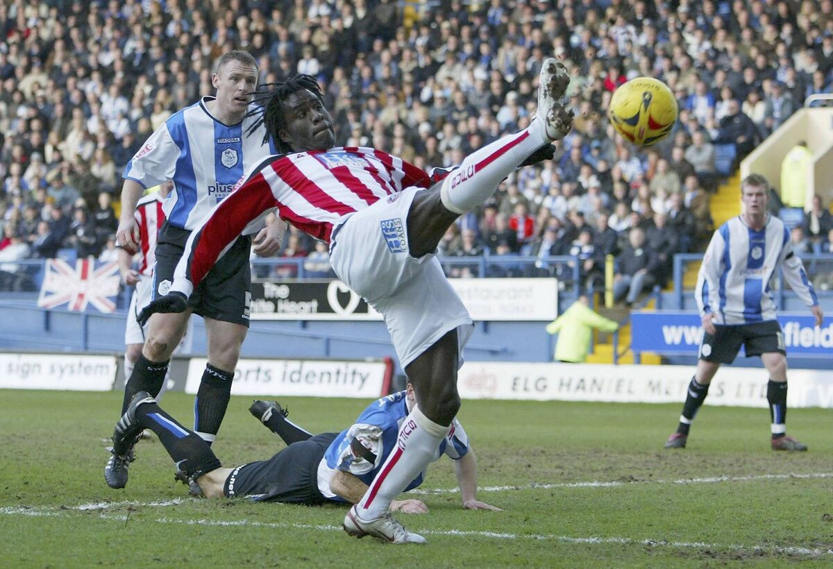 MORE CLUBS THAN...: Ade Akinbiyi at Sheffield United, one of 14 clubs he lay down his hat. MORE CLUBS THAN...: Ade Akinbiyi at Sheffield United, one of 14 clubs he lay down his hat.
