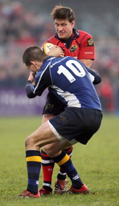 OLD FRIENDS: Munster ten Ronan O'Gara is tackled by his Leinster counterpart in the 2005 renewal. Pic: Lorraine O'Sullivan, Inpho OLD FRIENDS: Munster ten Ronan O'Gara is tackled by his Leinster counterpart in the 2005 renewal. Pic: Lorraine O'Sullivan, Inpho
