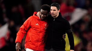 <p>Mikel Arteta will have to cope without Bukayo Saka (Zac Goodwin/PA)</p>