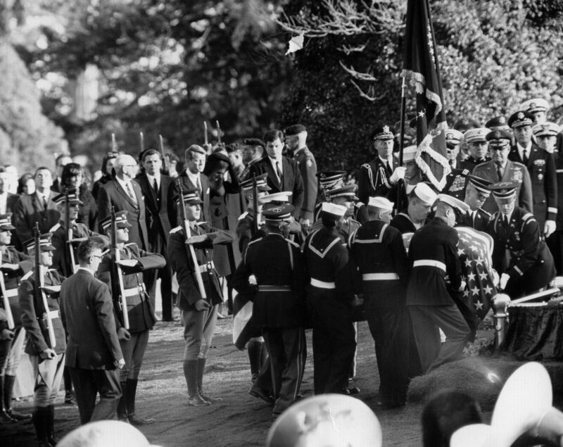 A guard of honour was provided by the Irish Army's 37th cadet class at the grave of John F Kennedy during his funeral at Arlington Cemetery in Virgina. Picture: US Army A guard of honour was provided by the Irish Army's 37th cadet class at the grave of John F Kennedy during his funeral at Arlington Cemetery in Virgina. Picture: US Army