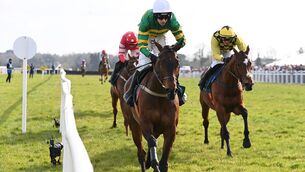 <p>SMART PROSPECT: Spillane's Tower was a dual Grade One-winning novice last season but he struggled to land a blow in the King George on St Stephen's Day. 	Picture:  Healy Racing</p>