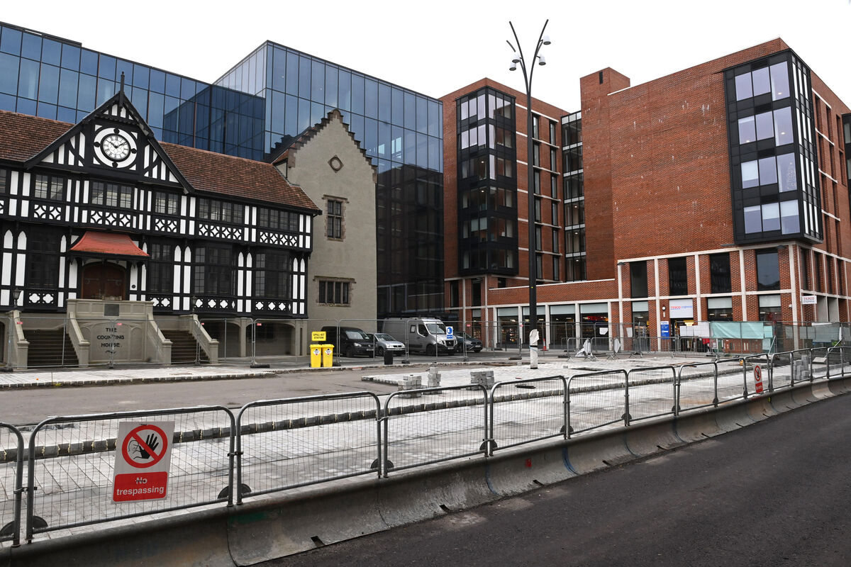  Right next to the vacant Cork event centre site is the Beamish &amp; Crawford Counting House and its new public realm elements all in place. Beyond that is the student apartment development and the ground-floor Tesco Express. Picture: Larry Cummins