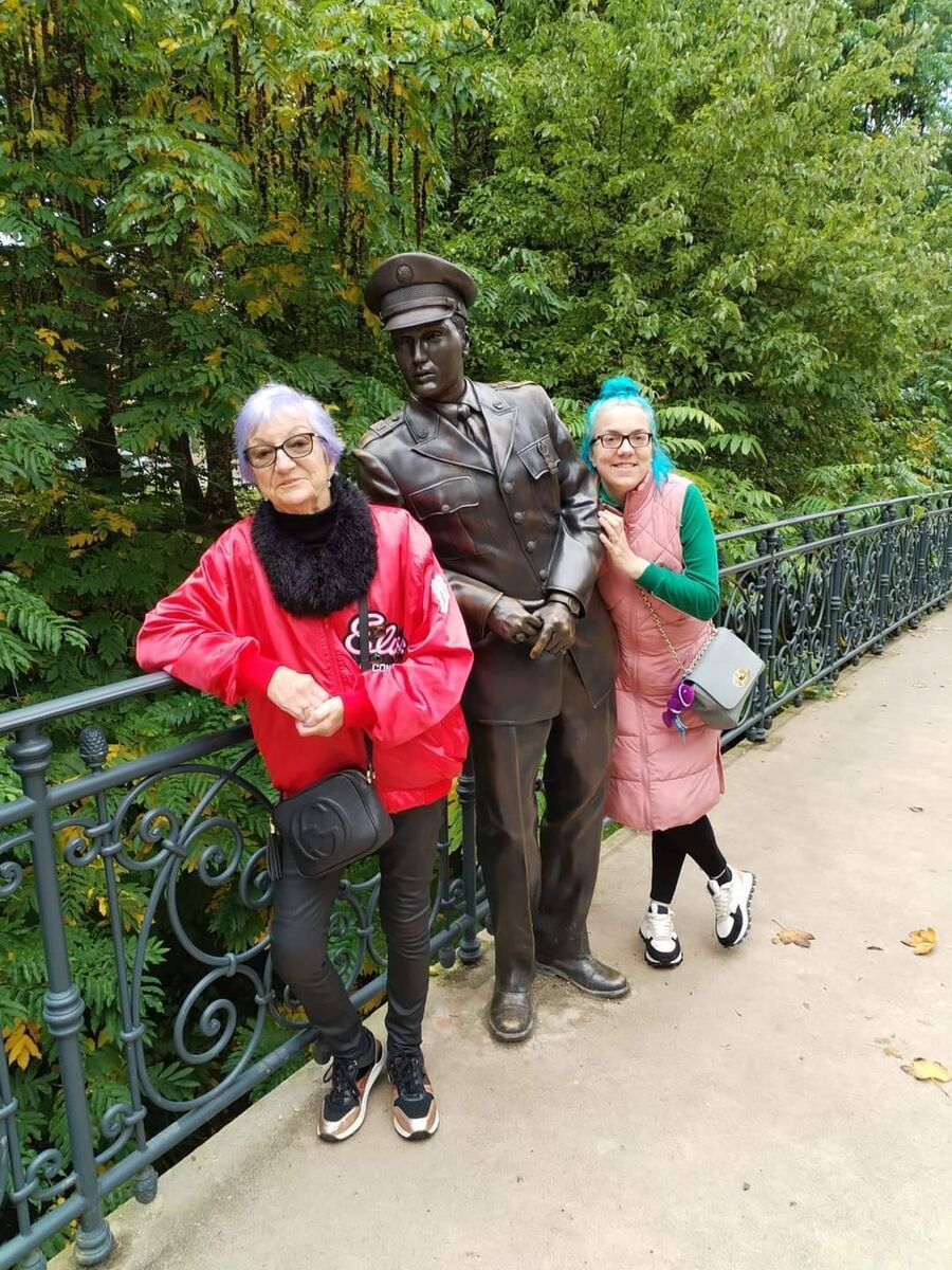 Elvis fans Margaret Holderied and her daughter Lorna in Bad Nauheim, Germany.