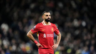 <p>Liverpool's Mohamed Salah: 'This is the first time I'm saying I really want to win the Premier League with Liverpool.'</p>