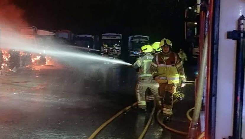 Several waste collection trucks and car destroyed by fire in Cork industrial estate