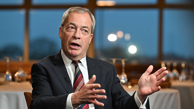 <p>Nigel Farage met with Elon Musk last month. Picture: Jeff Overs/BBC/PA</p>