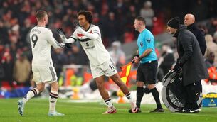 <p class="contextmenu internal_Caption">REBOUNDING: Man Utd striker Joshua Zirkzee comes on for the final minutes of Sunday’s thrilling 2-2 draw against Liverpool - and almost set up the winner for Harry Maguire. Pic: Carl Recine/Getty Images</p>