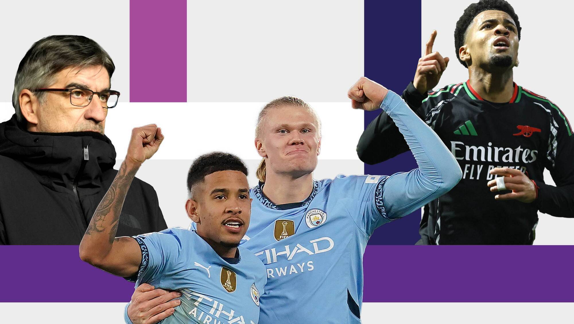 TALKING POINTS: Southampton manager Ivan Juric, Arsenal's injured wonderkid Ethan Nwaneri and Manchester's flying winger Savinho and Erling Haaland. 