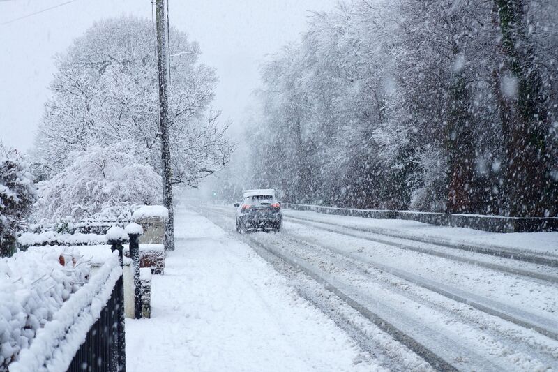 Killarney during heavy snowfall on Sunday.