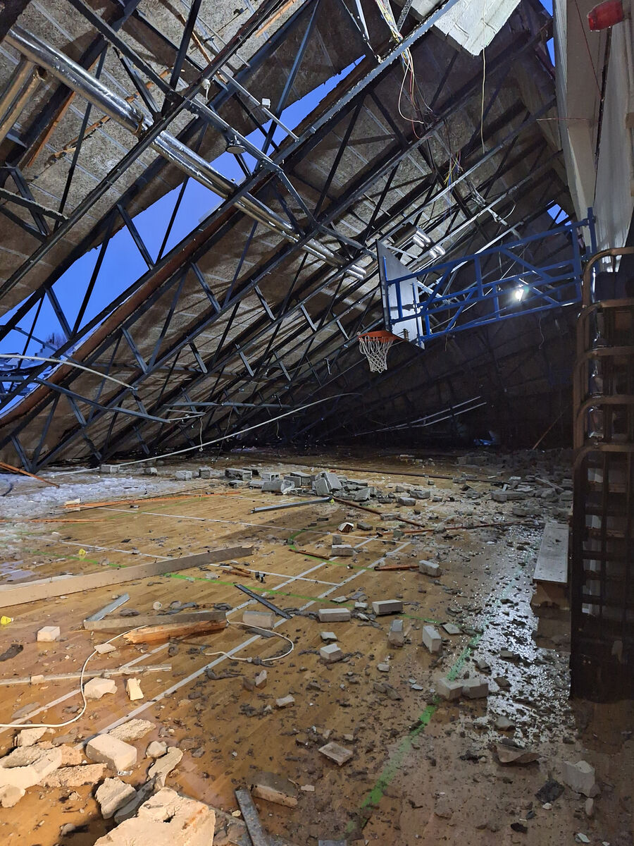 It’s believed the weight of the snow caused the section of the roof over the sports hall to collapse. Pic: Eye Focus LTD 