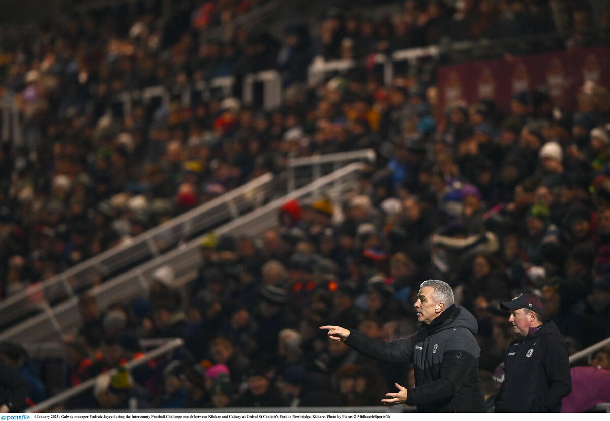 Galway manager Padraic Joyce during the challenge game against Kildare. Photo by Piaras Ó Mídheach/Sportsfile Galway manager Padraic Joyce during the challenge game against Kildare. Photo by Piaras Ó Mídheach/Sportsfile