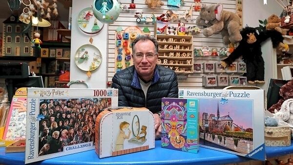 Wyon Stansfeld, of Pinocchio's Toys and Gifts, open with traditional board games etc. during current crisis. Picture: Jim Coughlan Wyon Stansfeld, of Pinocchio's Toys and Gifts, open with traditional board games etc. during current crisis. Picture: Jim Coughlan