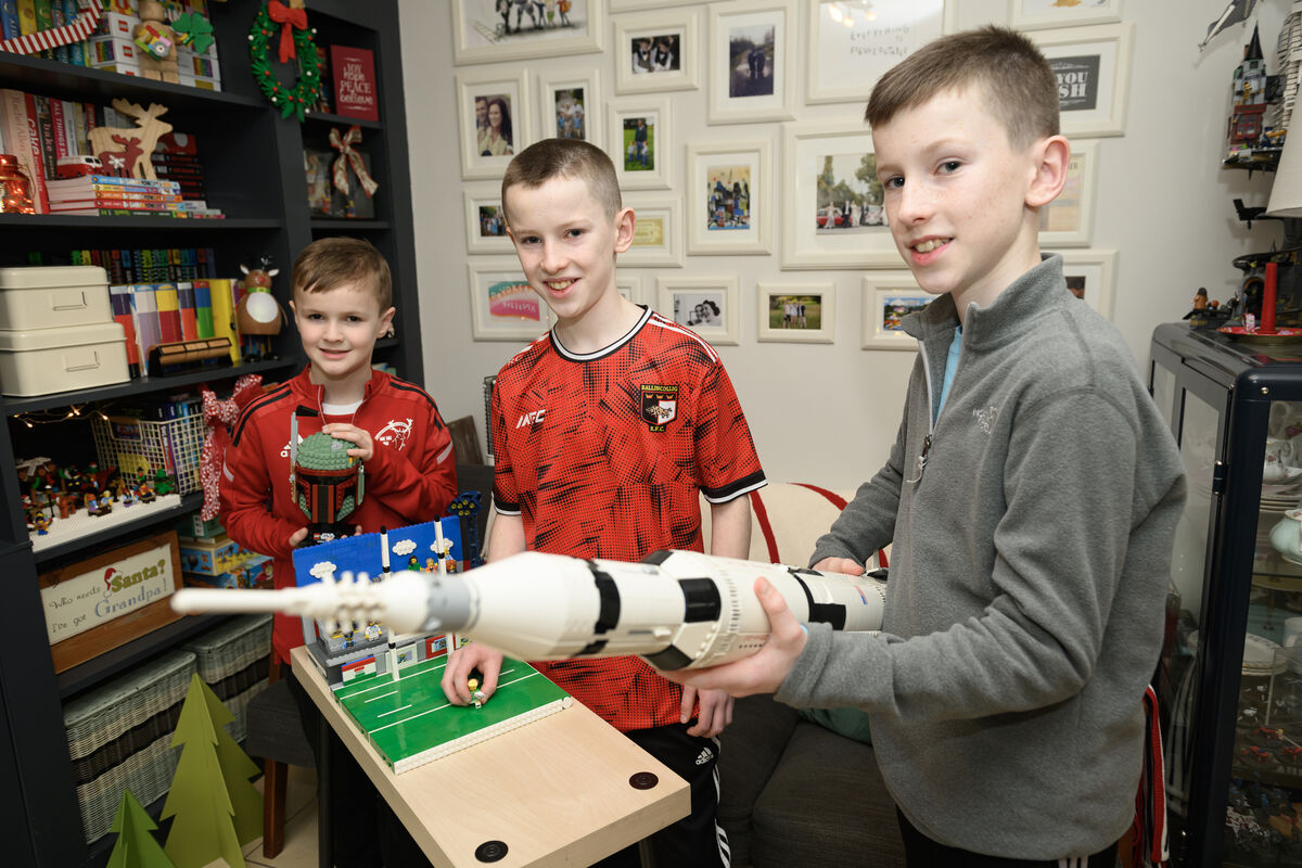  Donnacha, Roan, and Shay Gogarty's family have embraced their Lego passion.  Picture: Dan Linehan