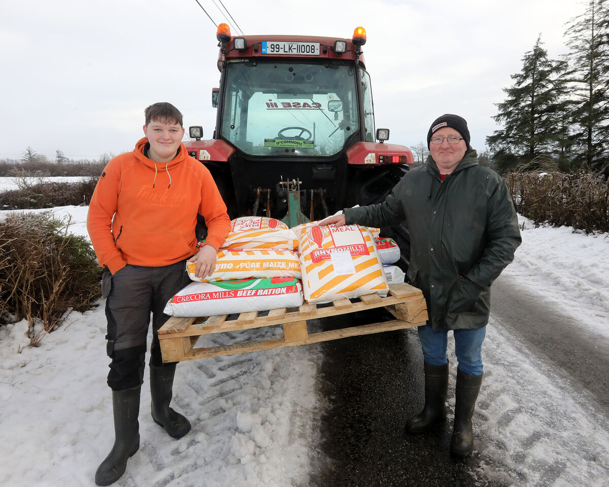 Con and Conor Lane, have been without power or water for 84 Hours in Mountcollins, Co Limerick. Picture: Brendan Gleeson