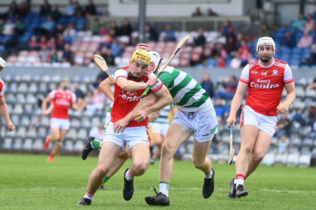 Sean Desmond races towards goal before hitting the net for Watergrasshill. Pic: Larry Cummins Sean Desmond races towards goal before hitting the net for Watergrasshill. Pic: Larry Cummins