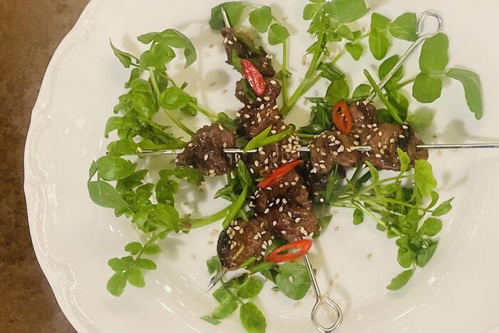 Chicken or Duck Hearts with Teriyaki