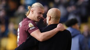 <p>Erling Haaland (left )has played more minutes than any of his team-mates so far this season (Nick Potts/PA)</p>
