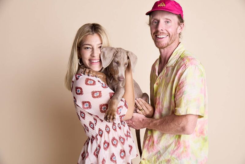 Andrew Duggan from Montenotte in Cork and his girlfriend Renata Carolina Ortega with one of their dogs. 