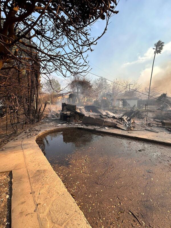 Andrew and Renata's home in Altadena in LA, after being destroyed by the fire.