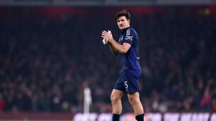 <p>FINDING THEIR WAY: Manchester United's Harry Maguire acknowledges the fans, as he leaves the pitch after being substituted. Picture: by Julian Finney/Getty Images</p>