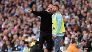 <p>Pep Guardiola (left) will not stand in Kyle Walker’s way should he decide to leave Manchester City (Martin Rickett/PA)</p>